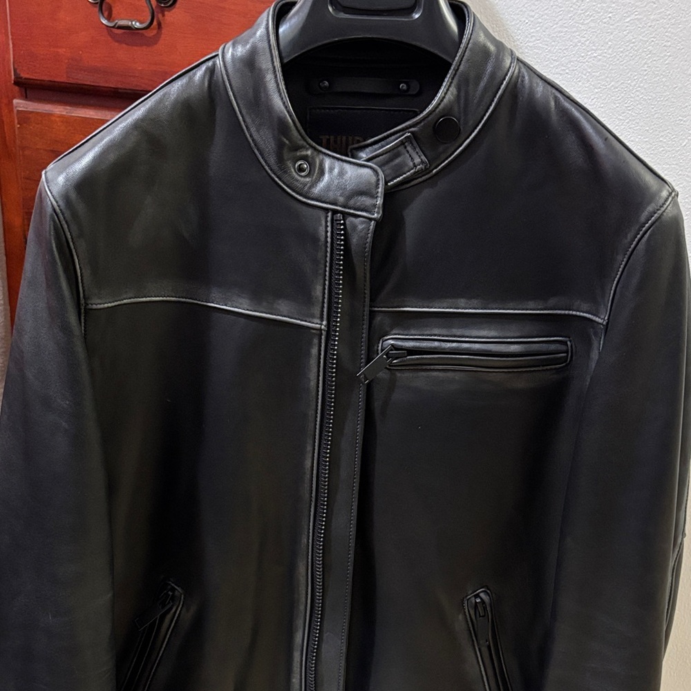 Thursday Boots Black leather jacket Slim